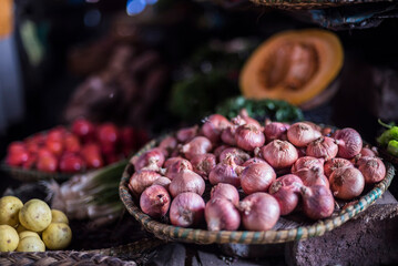 Onions for sale, Antisrabe Market, Vakinankaratra Region, Madagascar Central Highlands