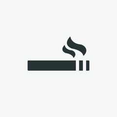 Smoking cigarette icon vector isolated. smoke, nicotine, smell, unhealthy, tobacco sign symbol