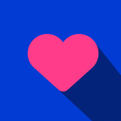 red heart with blue background