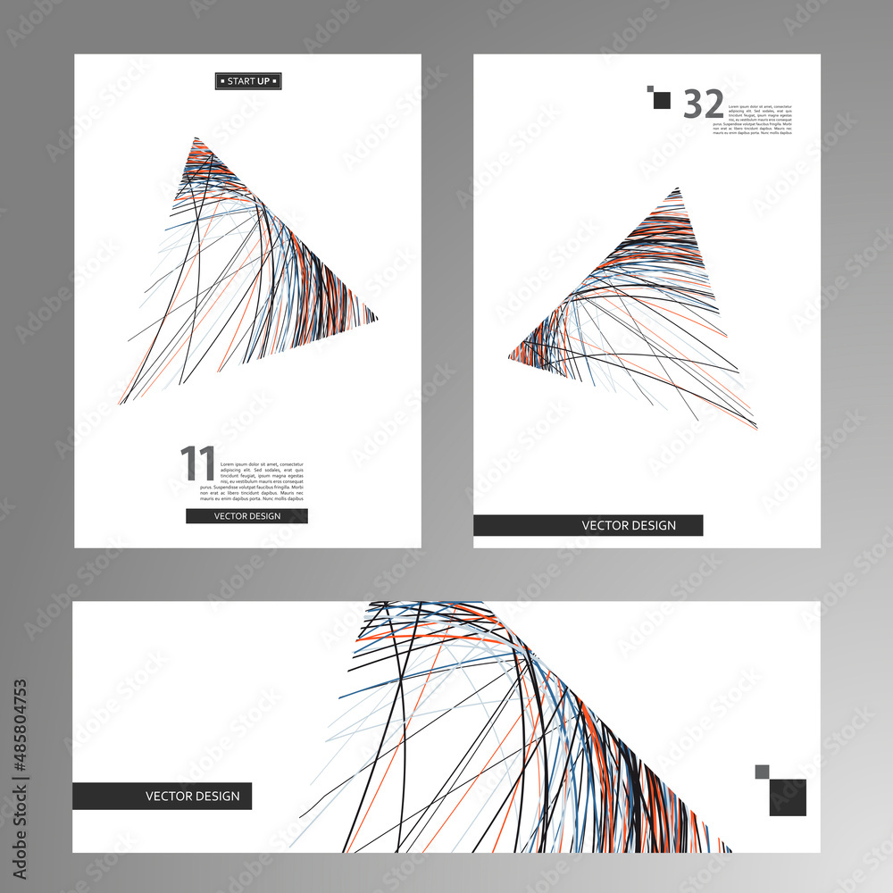 Poster vector triangle lines. graphic futuristic geometric pattern illustration