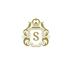 Luxury logo crest template design vector illustration.