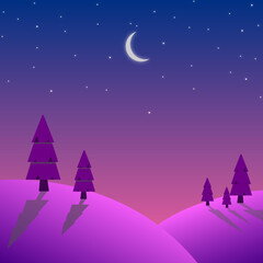 landscape with stars