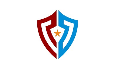shield protect star vector logo