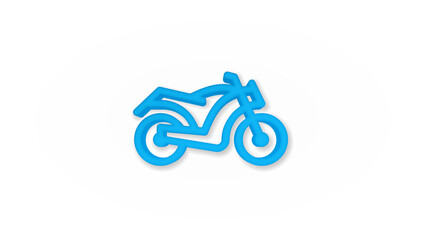 Transportation motorcycle 3d line flat color icon. Realistic vector illustration. Pictogram isolated. Top view. Colorful transparent shadow design.