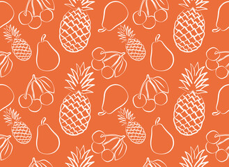 seamless pattern with fruit, vector illustration