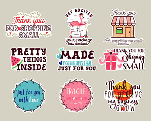 Small business stickers set. Vector business badges collection. Small business sticker pack bundle