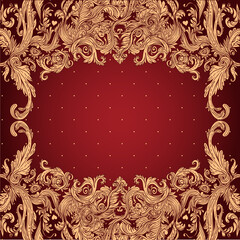 Vintage background ornate baroque pattern, vector illustration