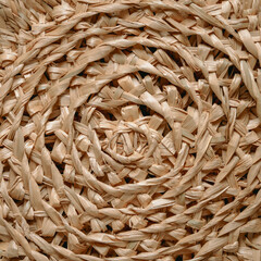 Circular pattern of woven seagrass basket. Abstract background - natural rattan or sea grass in...