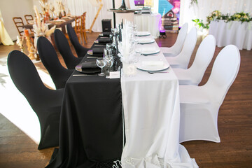 decorations made of wood and wildflowers served on the festive table