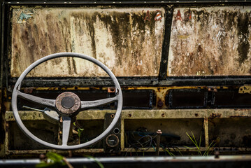 Old run down Land Rover, Arenal Volcano, Alajuela Province, Costa Rica