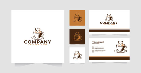 Coffee Lovers or Love Coffee logo design and business card