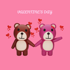 teddy bear valentine's day concept