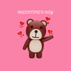 teddy bear valentine's day concept
