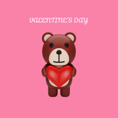 teddy bear valentine's day concept