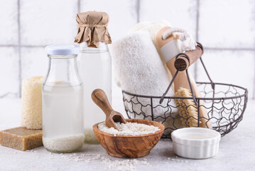 Rice water. Fermented beauty cosmetic