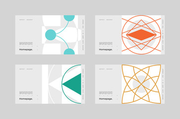 Abstract homepage background Set. Bauhaus, Modernism aesthetics. Collection of Minimal illustration brutalism inspired. Kit for web use.