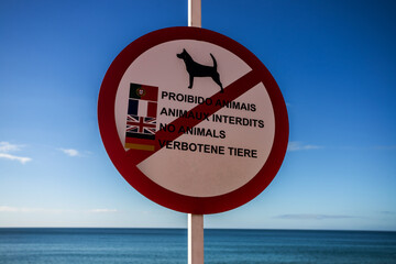 No animals, forbidden