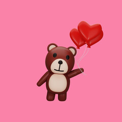 Obraz na płótnie Canvas teddy bear with valentine's concept