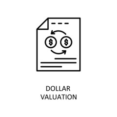 Dollar Valuation Vector Outline Icon Design illustration. Banking and Payment Symbol on White background EPS 10 File