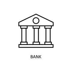 Bank  Vector Outline Icon Design illustration. Banking and Payment Symbol on White background EPS 10 File
