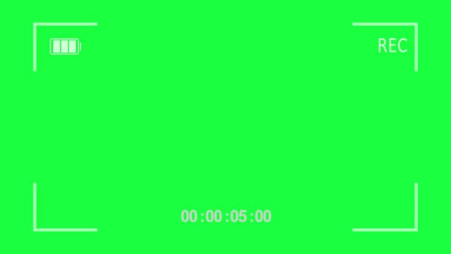 Camera viewfinder animation recording a video. Camera frame viewfinder screen of video recorder digital display interface. Filming with dslr camera or mirrorless and smartphone for recording