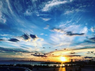 Sunset Vladivostok over ocean, Sunset, May evening, Gorgeous Far East Sky,