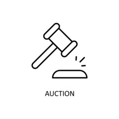 Auction Vector Outline Icon Design illustration. Banking and Payment Symbol on White background EPS 10 File