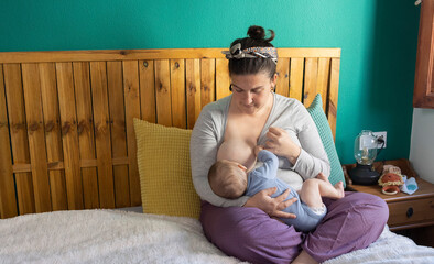 Mom breastfeeding her baby.