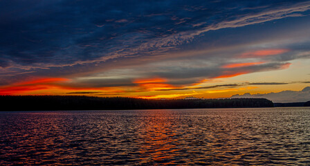 sunset over the river