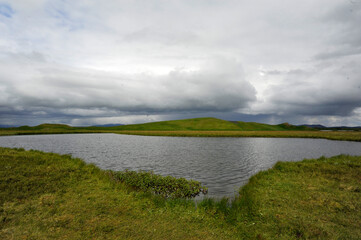 Fototapeta na wymiar Der See Myvatn im Krafla-Vulkangebiet