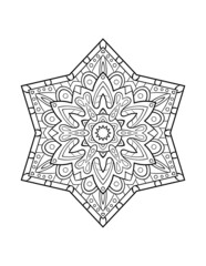 Mandala pattern, round decorative ornament for abstract background or adult coloring book page, vector illustration