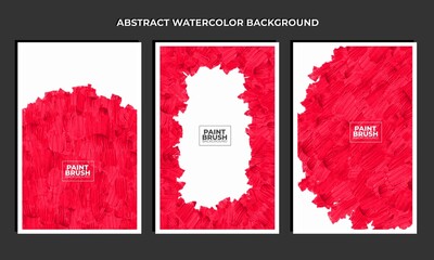Set of abstract paint brush background