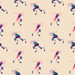 Faceless people with disabilities do sport