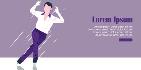 Vector illustration of single men's figure skating competitions in winter sports
