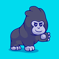 Fototapeta premium cute gorilla illustration suitable for mascot sticker and t-shirt design