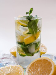 cocktail with lime and mint