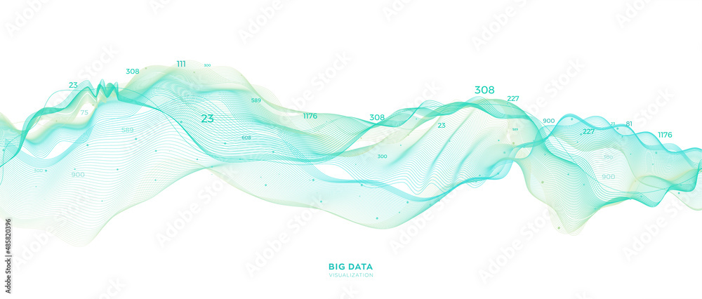 Poster data transformation vector background. big data technology, future of internet vector background des