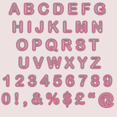 Multicolour alphabet text vector file