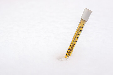 thermometer in the snow