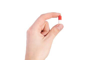 tablet capsule is held in the hand with your fingers
