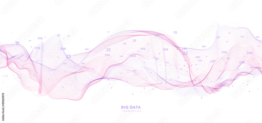 Poster data transformation vector background. big data technology, future of internet vector background des