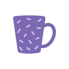 Vector cute purple cup. Clip art.