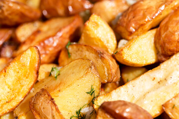 Appetizing fresh baked potatoes