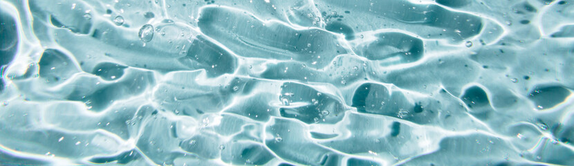 Banner made Gel serum texture. Make-up and cosmetics texture background, skincare product and beauty cream