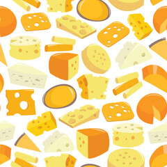 Cartoon Cheese Seamless Pattern Background