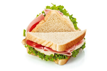 sanduíche natural com presunto, queijo, tomate e alface