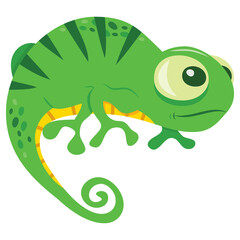 Cute Cartoon Chameleon Lizard