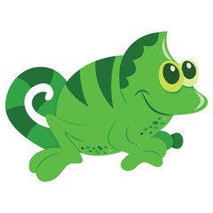 Cute Cartoon Chameleon Lizard