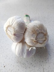 garlic on a white background