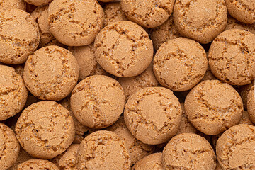 Italian amaretti, almond cookies, top view